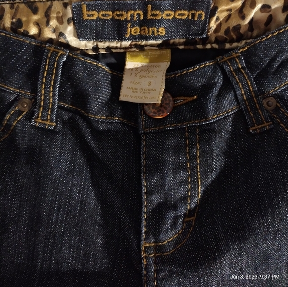 BOOM BOOM JRS LOW RISE-STRETCH-LEOPARD PRINT ACCENT NWOT - Picture 2 of 5